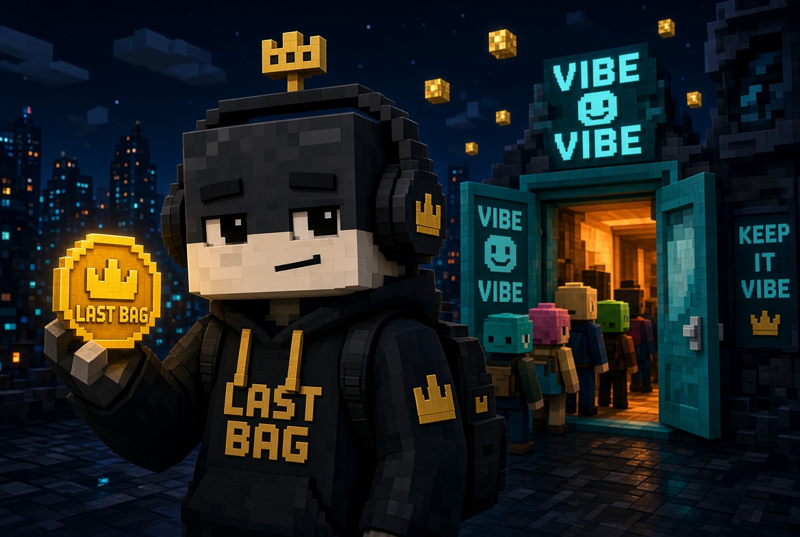 Standing at the open door with the last bag coin